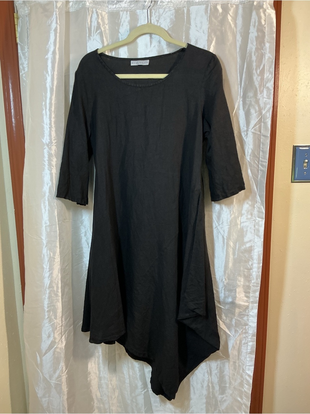 bryn Walker Black Asymmetrical Hem Tunic Dress